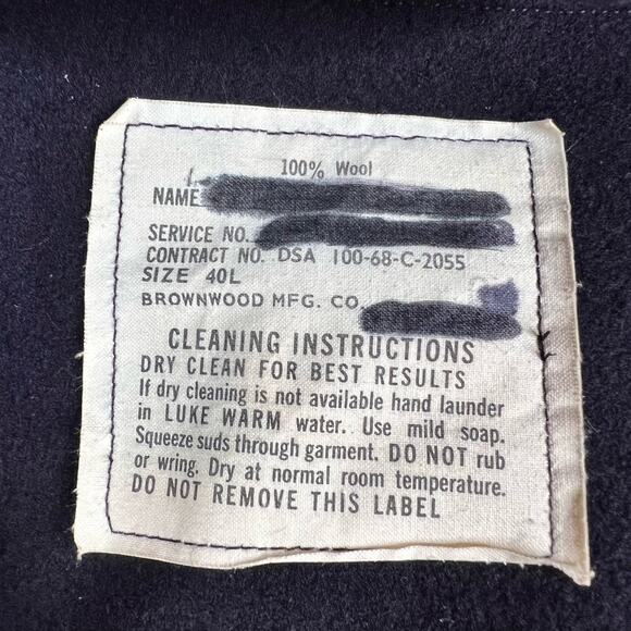 Vtg U.S. Navy Cracker Jack Uniform Brownwood 40L Wool Jumper Dress Blue Sailor - Picture 7 of 9